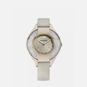 Swarovski Gold and Tan Leather Crystal Watch